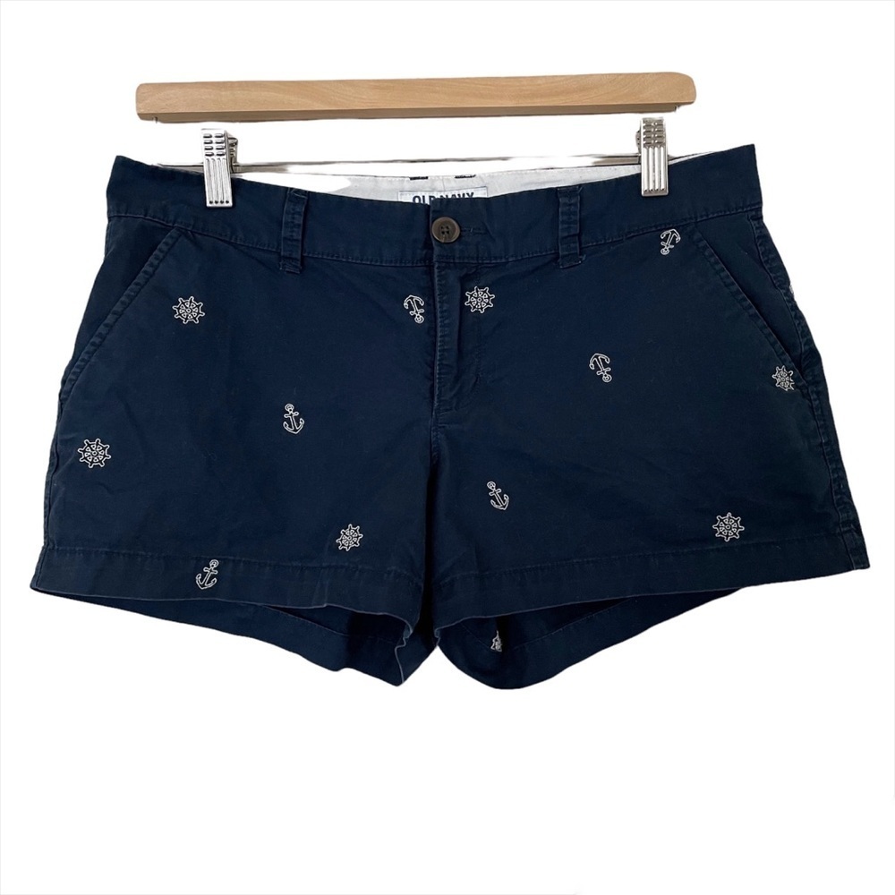 ❤️ 4/$25 Old Navy Nautical Sail Boat Print Chino Shorts Navy Size 6